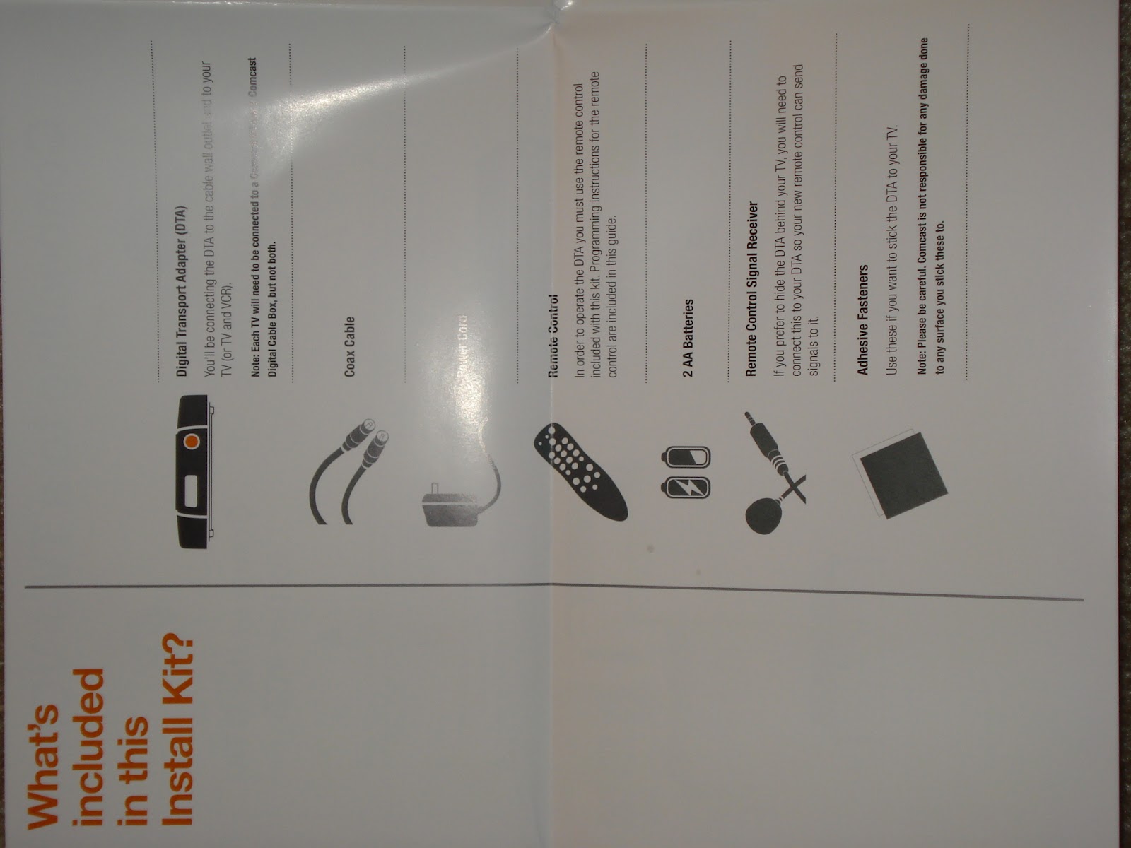 Tryst with Technology Comcast DTA selfinstall kit