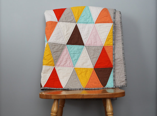 blue is bleu triangle quilt
