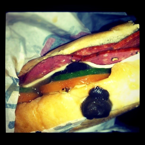 Tummy Tambay Subway Spicy Salami with Olives