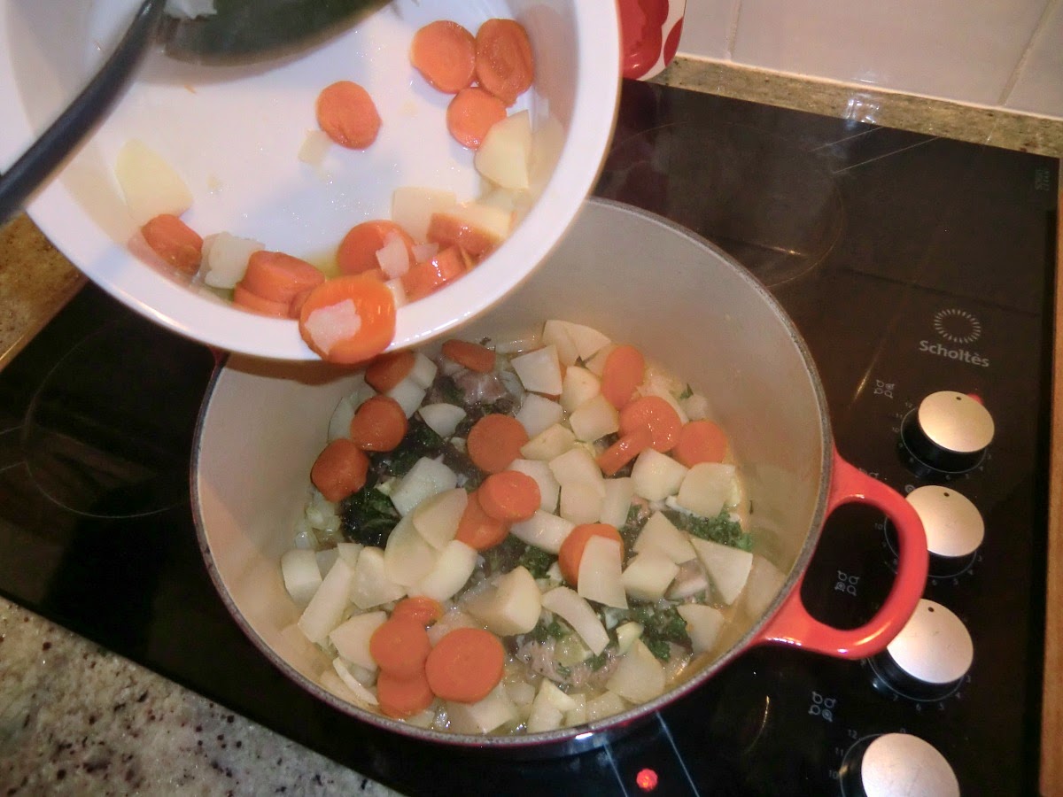 Adding carrots and turnips in casserole
