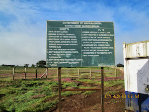 Signboard for tourists on Kaas Plateau.