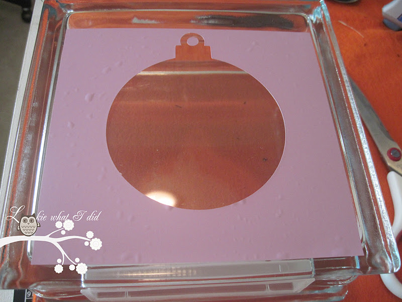 Lookie What I Did Christmas Glass Block using Krylon Glitter Blast