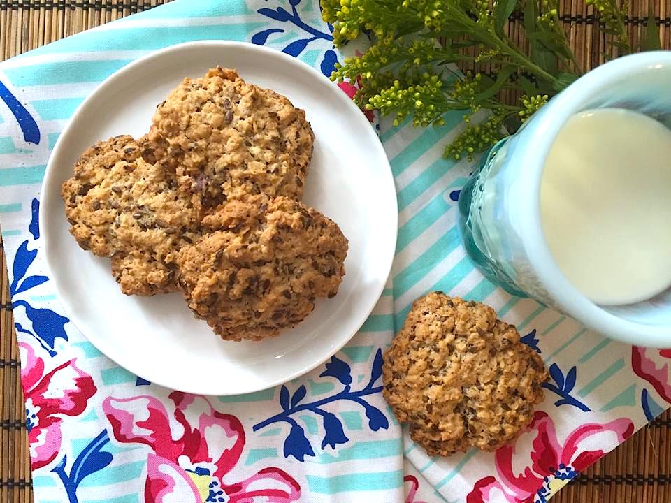 Breakfast flaxseed oatmeal cookies Kimchi and Beans