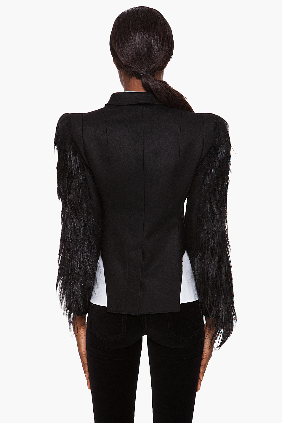 Fusion Of Effects Trendology Carven Fur Sleeve Jacket