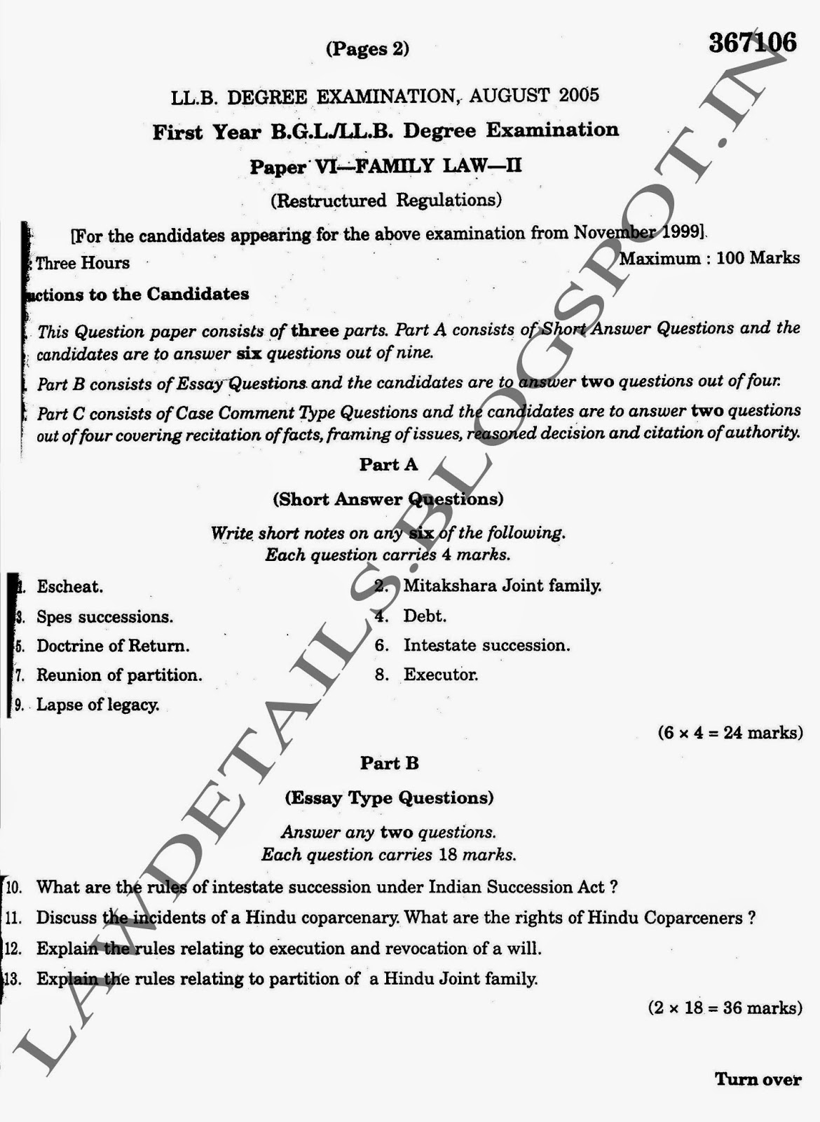 Family law essays