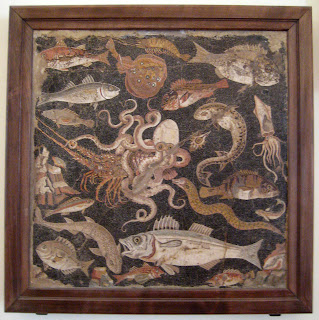 One of the mosaics from Pompeii of local sea life.