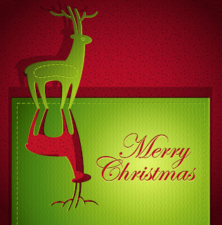 トナカイを切り抜いたクリスマス・カード creative christmas cards イラスト素材