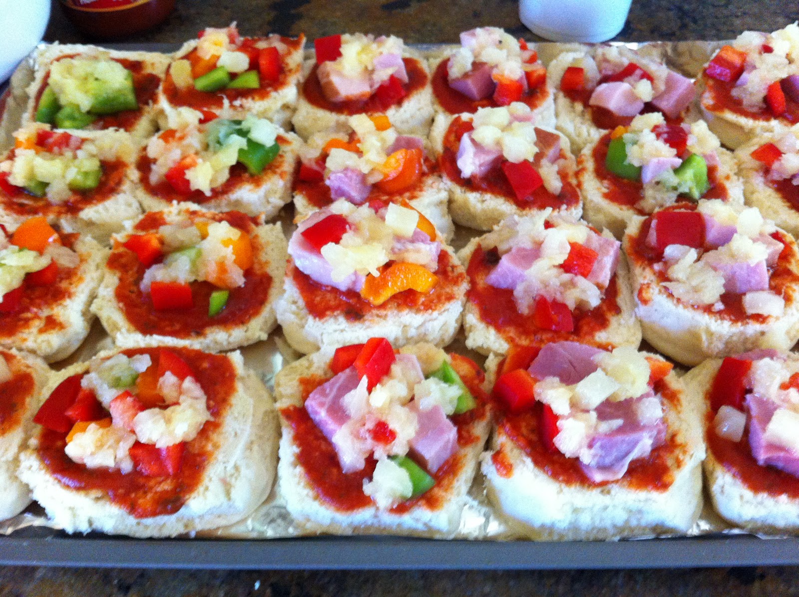 The Pampered Jes Ham and Pineapple Biscuit Pizzas