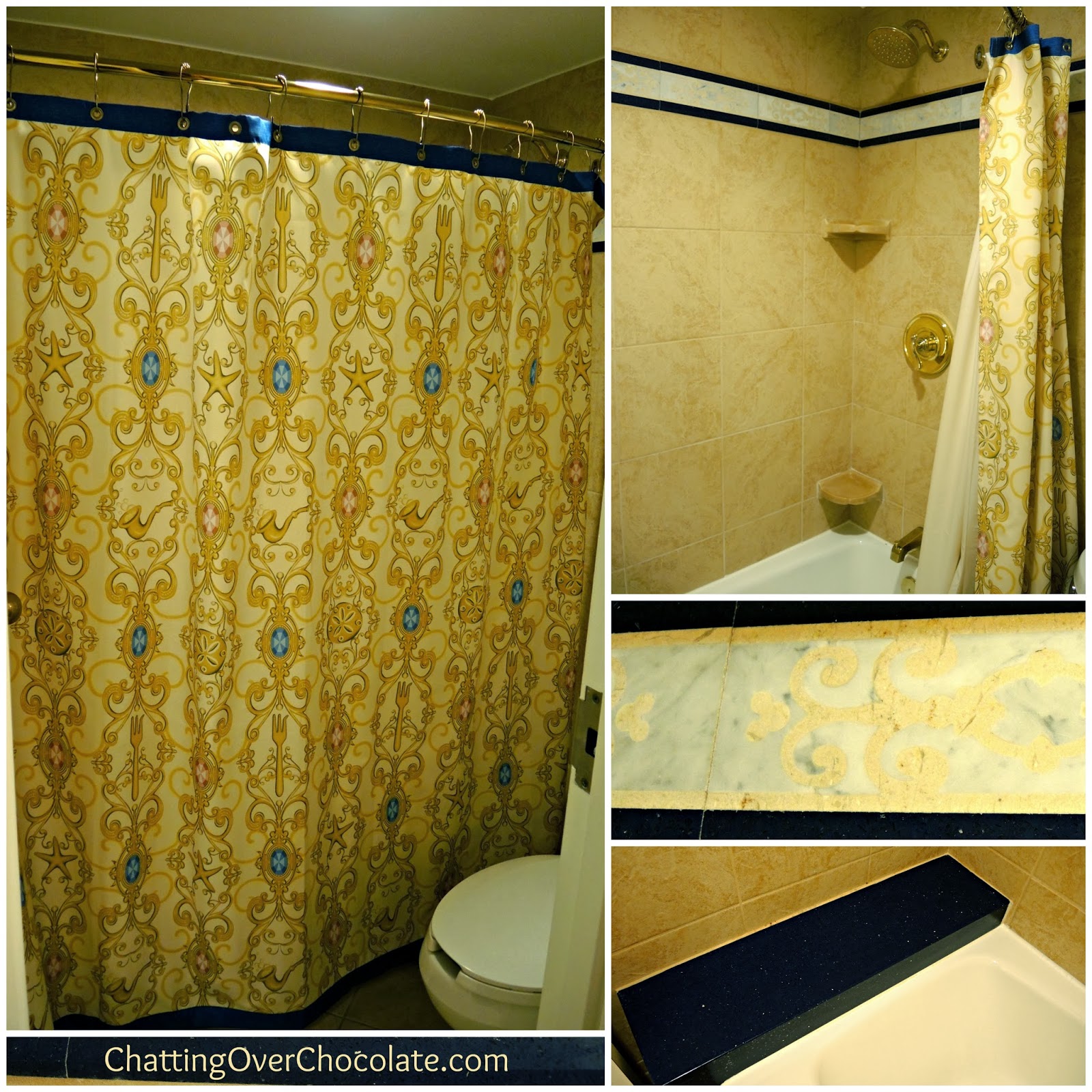 Disney Resort Royal Room Shower Curtain Prop New!