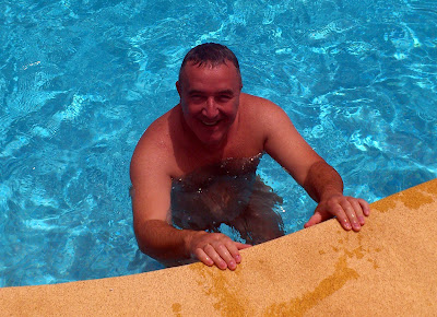John got in the pool first!