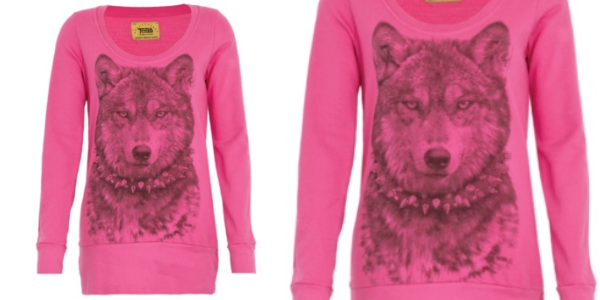Moletom Triton Reto Lobo rosa