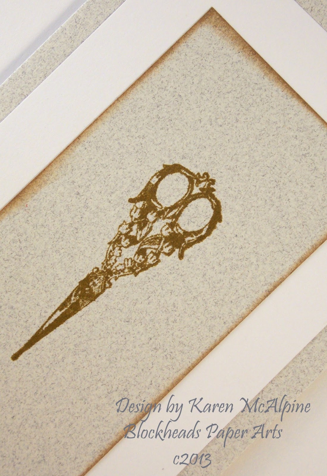 Dreaming and Creating Vintage Scissors Note Card Set with Blockhead Stamps