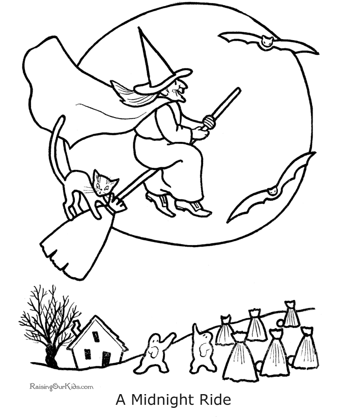Kids Page: - Halloween Witch Coloring Pages