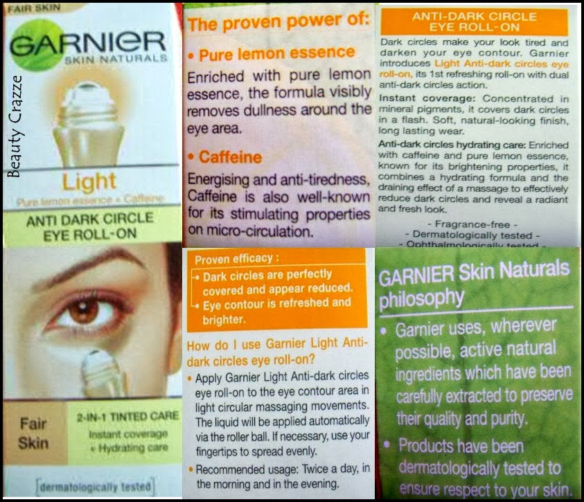 Beauty Crazze Garnier Light Anti Dark Circles Eye Rollon Review