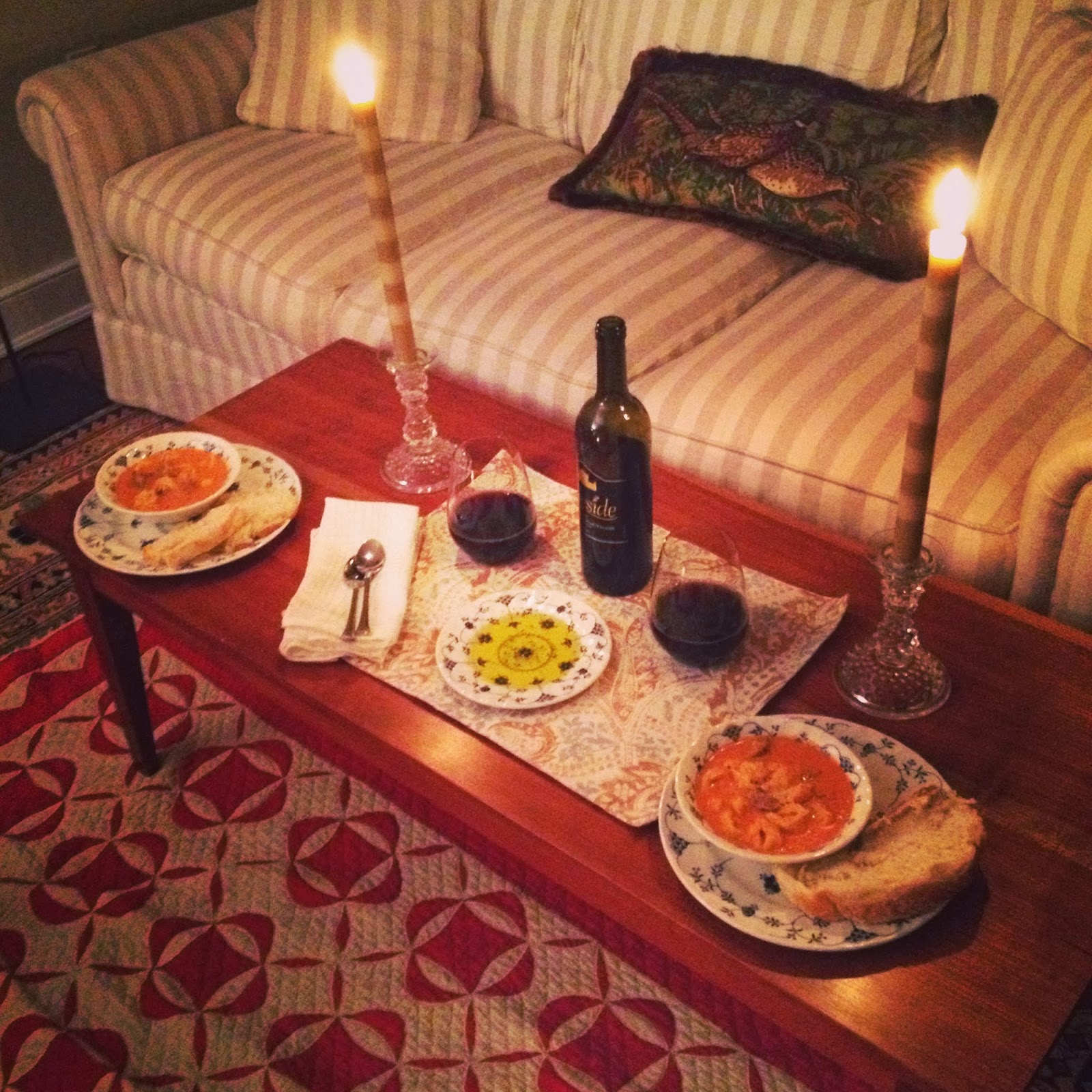 Alexandra Bee Blog: Date Night IN Menu: Tortellini Soup & Chocolate