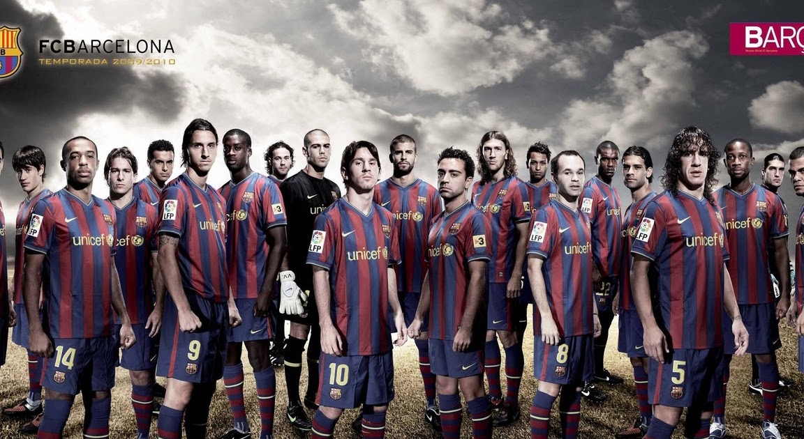 Barca Squad 2009/2010 - Full Barcelona Players Wallpaper