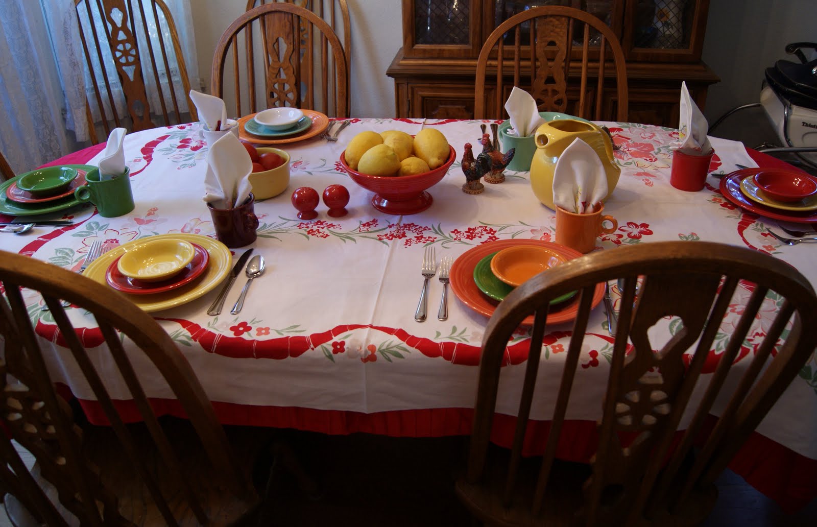 Puddle Jumper Creations Vintage Tablecloth and Napkin set I Scored!