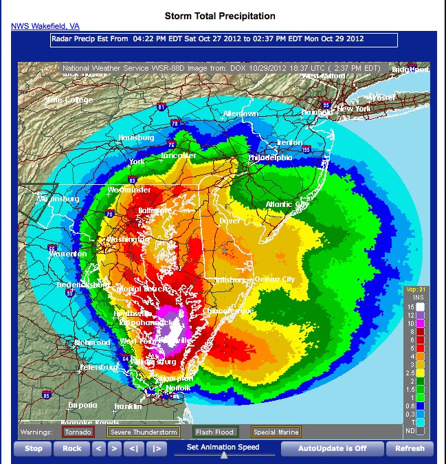 Track Hurricane Sandy Rainfall with NWS Radar Loop Emergency