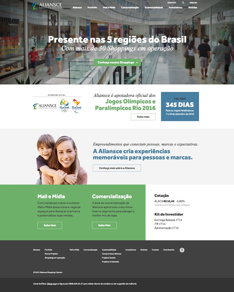 Aliansce lança novo site institucional Aliansce lança novo site institucional