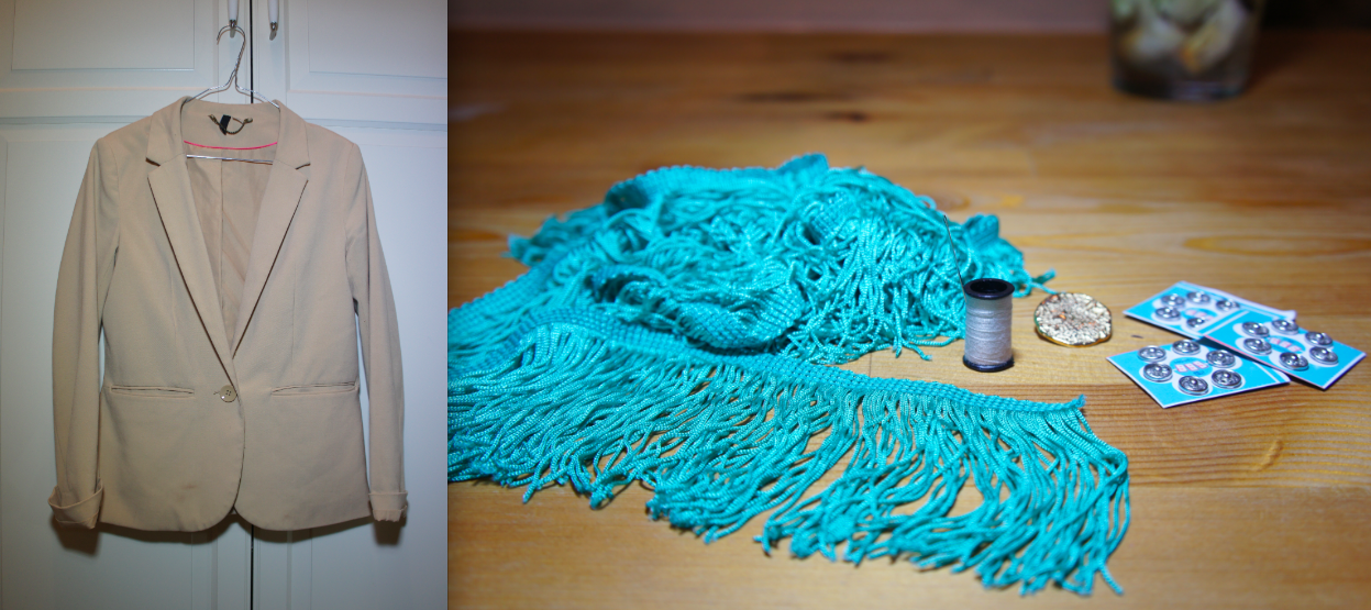 Breakfast at Fayme's Outfit Post + DIY; Fringe Blazer