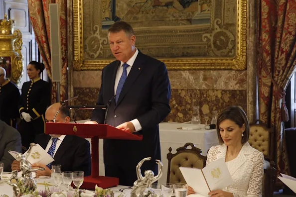 King Felipe and Queen Letizia and Romanian President Klaus Werner Iohannis and wife Carmen Iohannis