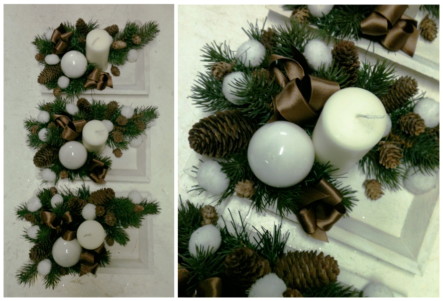 Florist in Rome Artificial Christmas Arrangements Brown Centerpiece