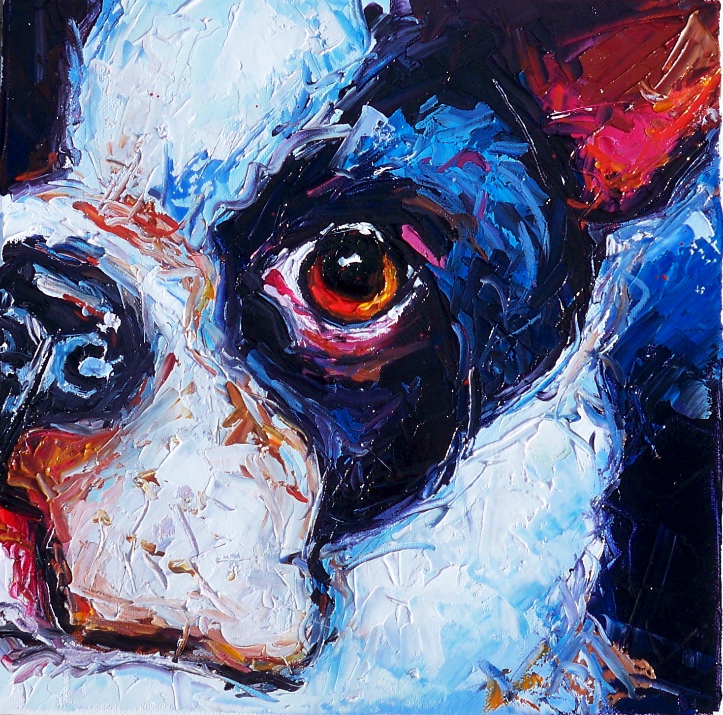 Olga Paints ABSTRACTED CONTEMPORARY DOG PAINTING