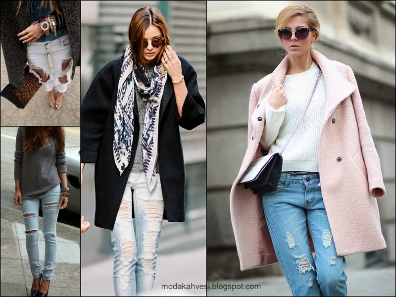 Trend Yırtık Jeanler Moda Kahvesi