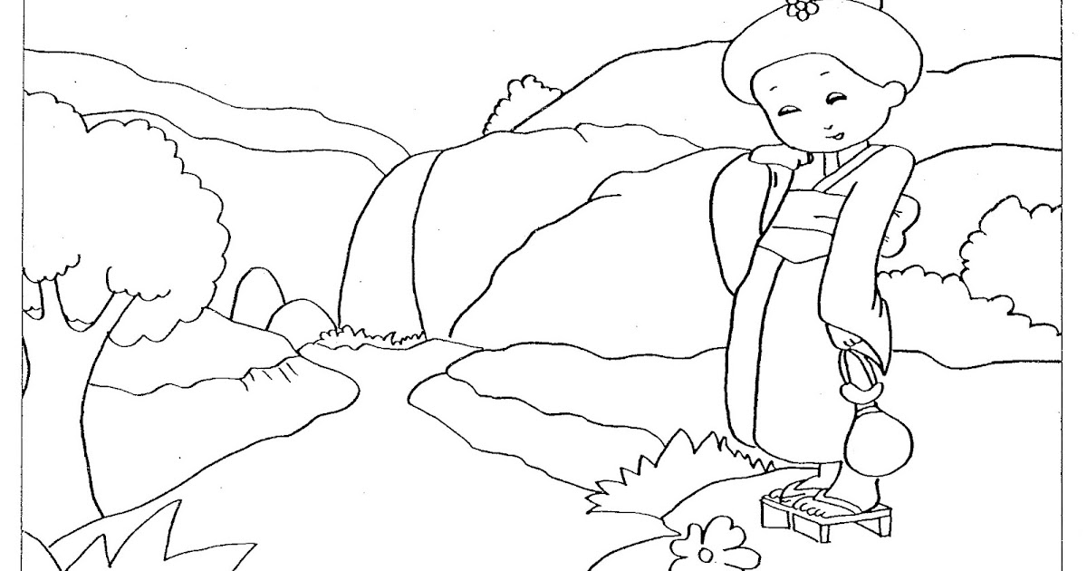 Kimono Coloring Pages - Japanese traditional