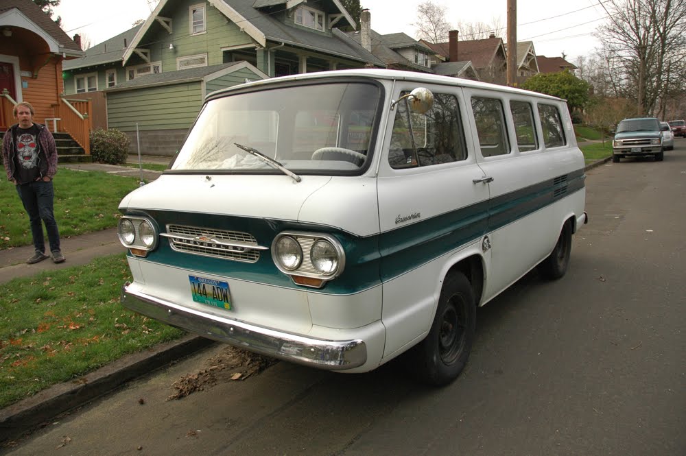 OLD PARKED CARS. 1963 Chevy Greenbrier Sportswagon.