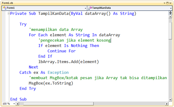 Contoh Program Array di VB.NET Contoh Program Array di VB.NET