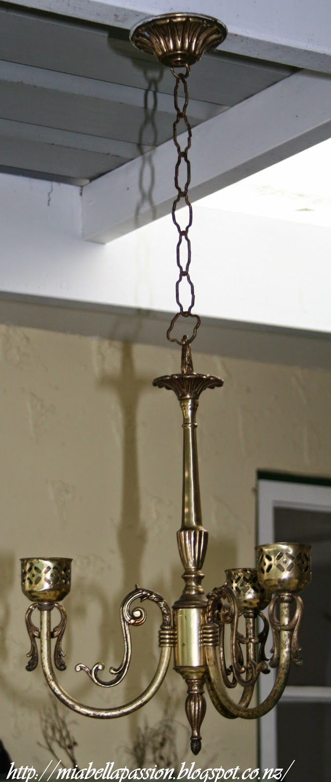 Mia Bella Passions Upcycle a chandelier into an outdoor candelabra...