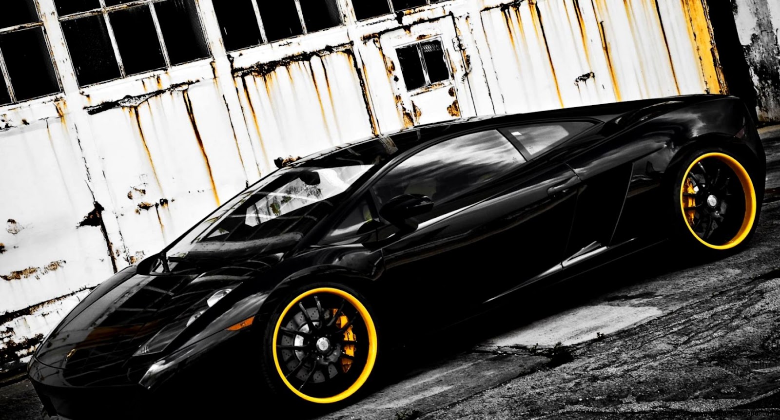 Lamborghini Yellow with Black Rims Lamborghini Yellow with Black Rims