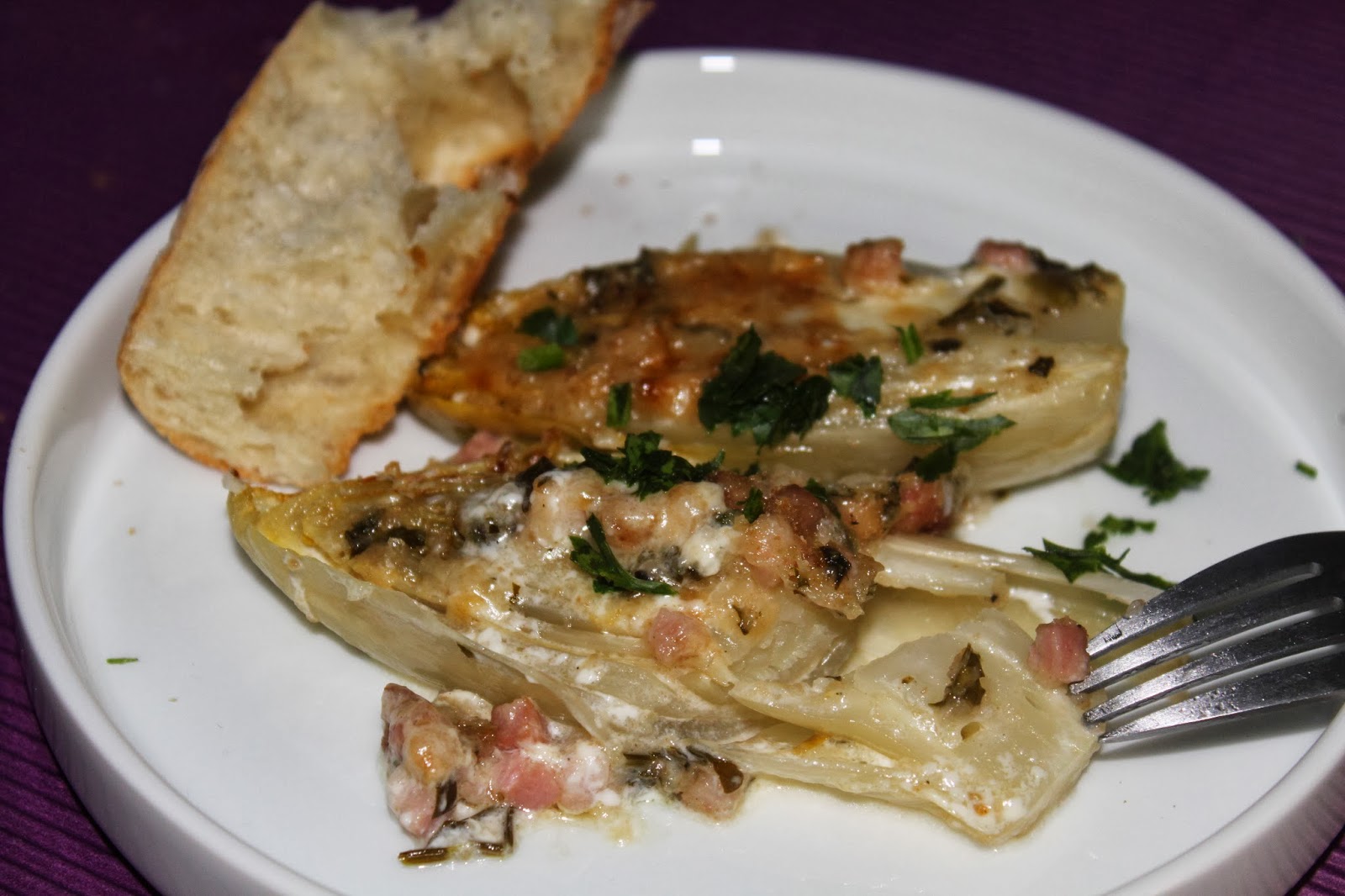 Pots and Frills Endive Baked with Pancetta