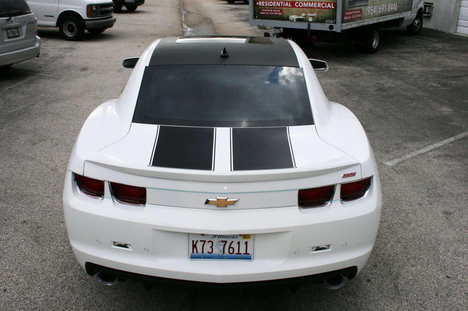Fort Lauderdale Chevy Camaro Carbon Fiber Wrapped Vinyl Roof Wrap