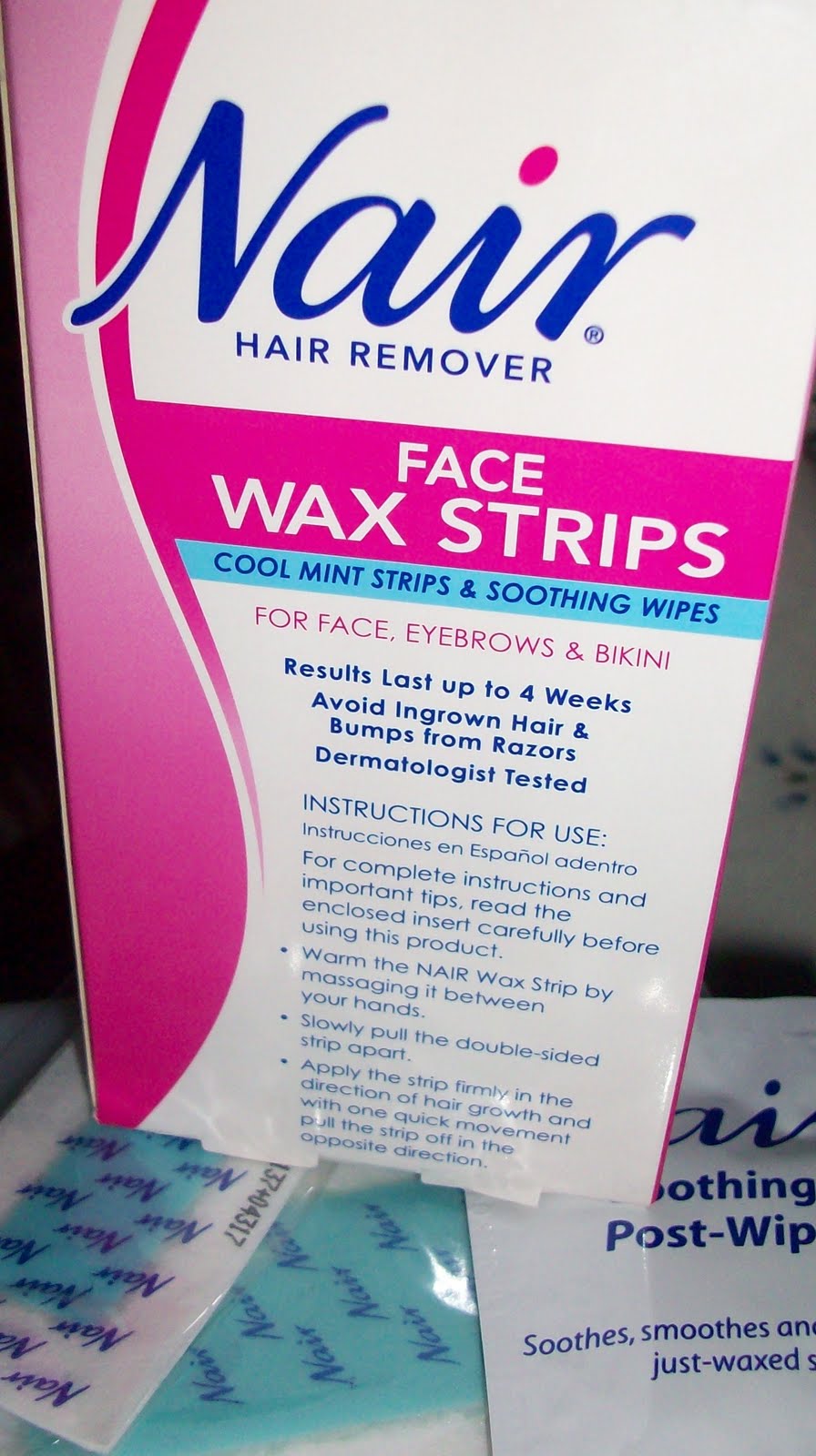 Thoughts From The Mrs. Review Nair Hair Remover Face and Wax strips