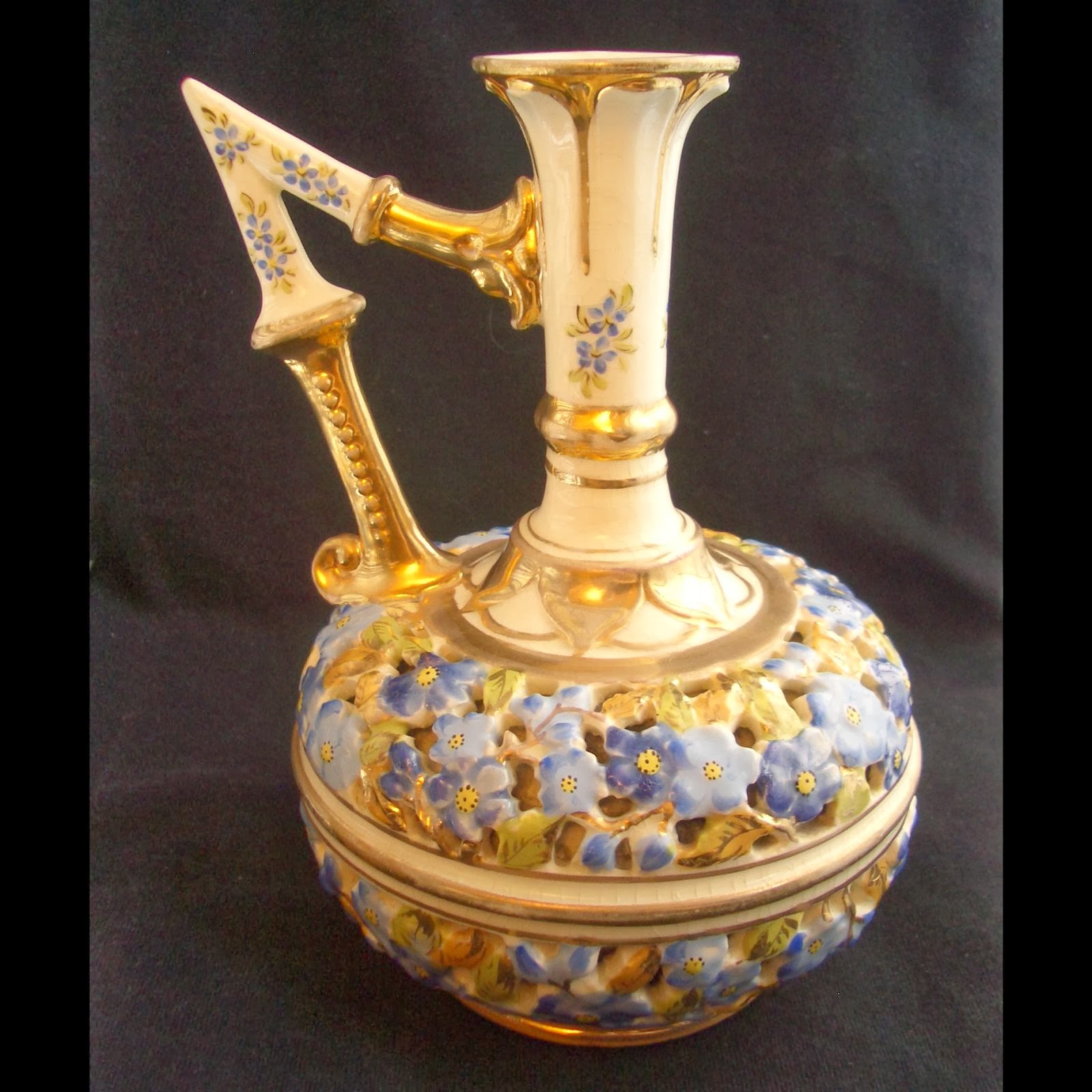 Collectibles Vintage Antique Fischer J Budapest Pitcher Vase