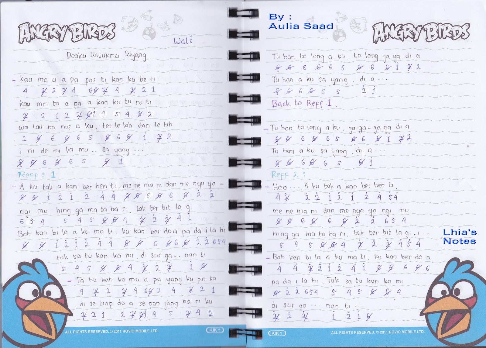 Not Pianika Lagu Wali Lhia S Music Notes
