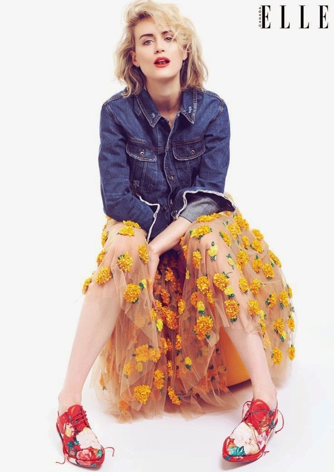 Michael Kors 2015 SS Yellow Marigold Floral Embroidered Tulle Skirt Editorials