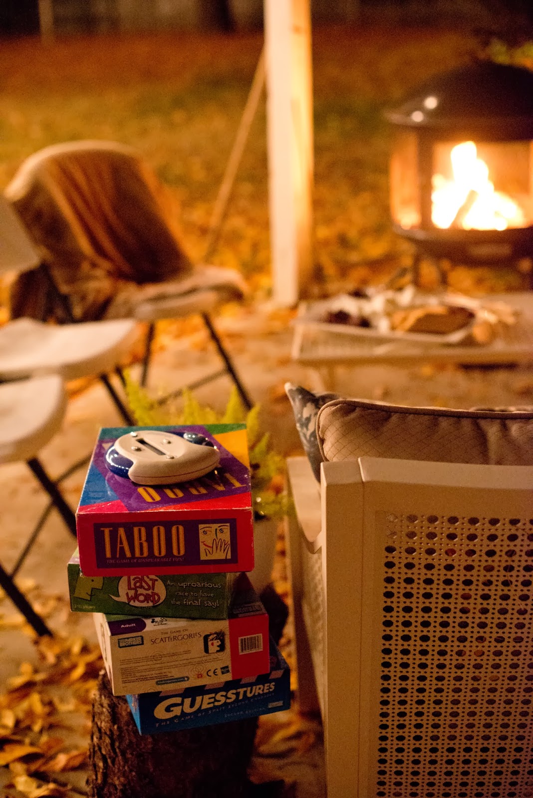 Domestic Fashionista Backyard Fire Pit and Game Night