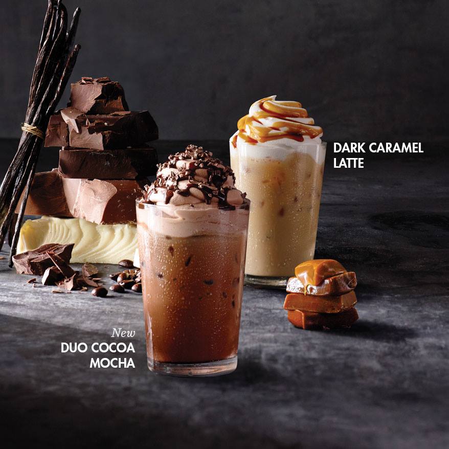 starbucks caramel cocoa duo dark flavors rich indulge chocolate philippines