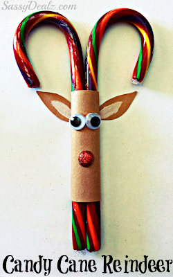 christmas candy cane reindeer craft