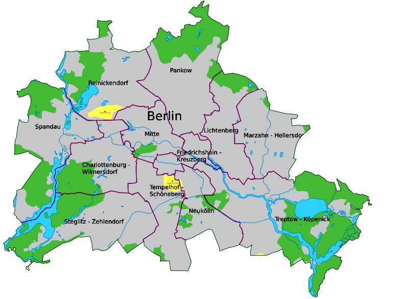 Berlín Mapa de Ciudad Mapa de Alemania Ciudades