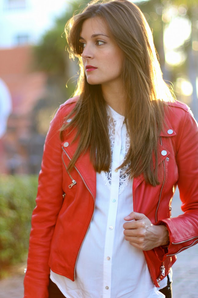 Marilyn's Closet FASHION BLOG Leather red jacket