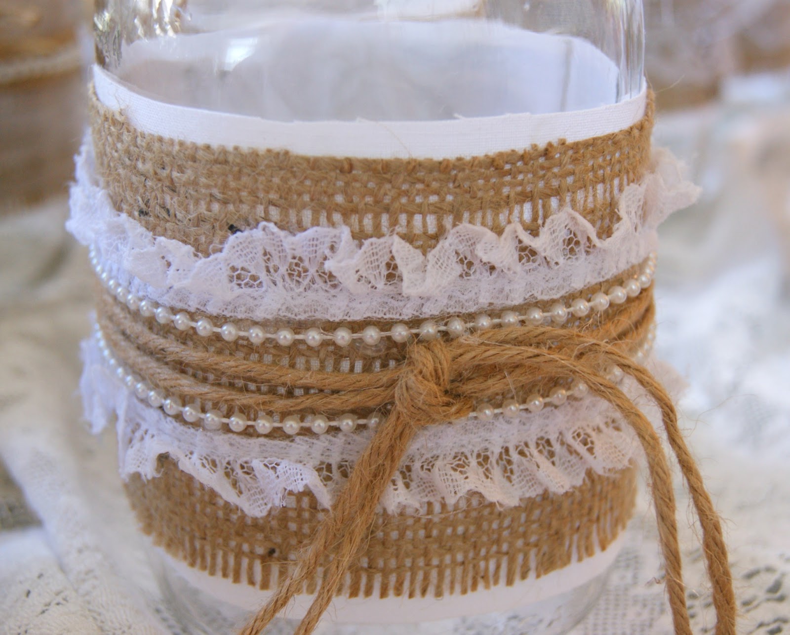 michelle paige blogs Burlap Wrapped Mason Jars