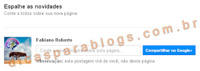 divulgar pagina do google plus