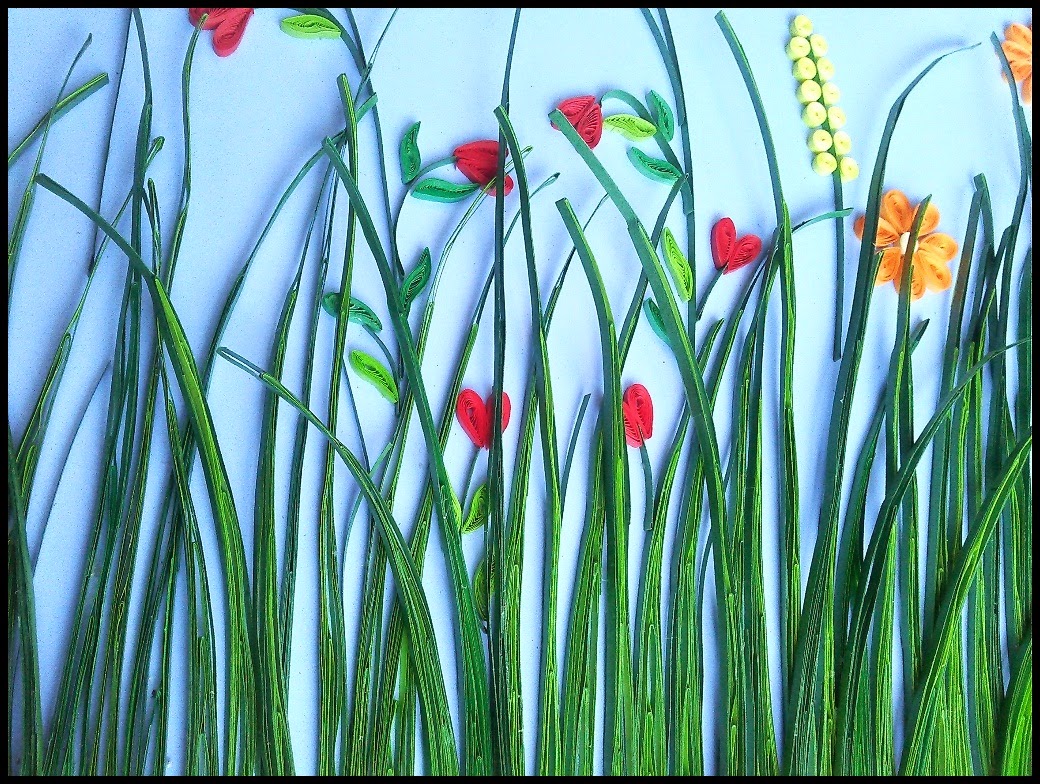 ...A ROOM FOR MY PAPER QUILLING QUILLED GRASS WITH FLOWER