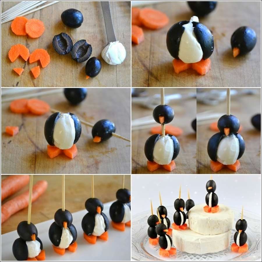 DIY Cute Olive Penguins Apitizer Creative Ideas