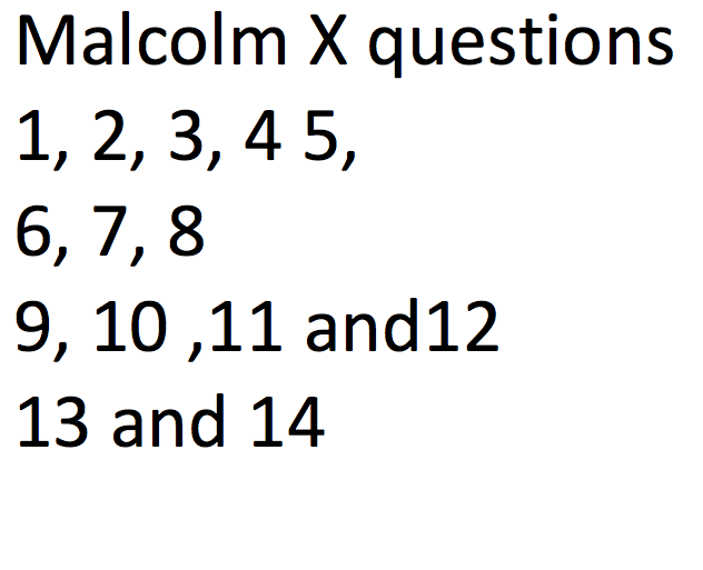 Malcom X Questions