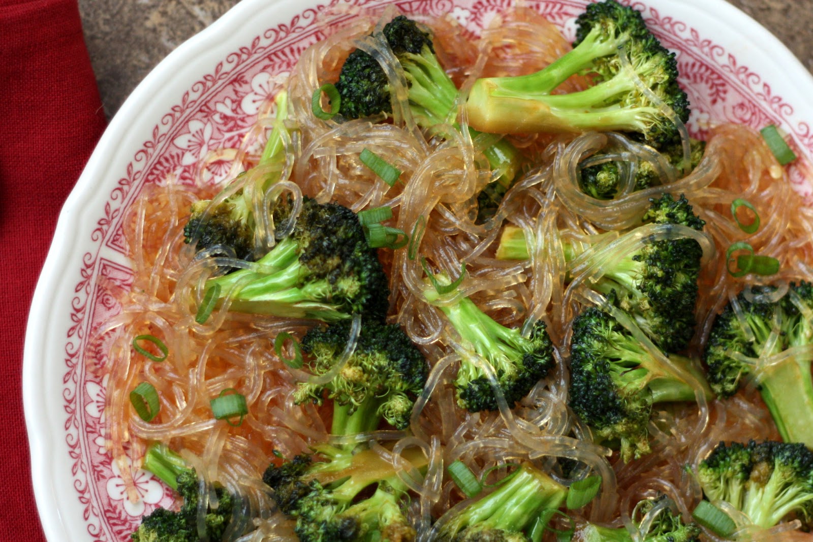 Barefeet In The Kitchen Glass Noodles with Sriracha Honey Broccoli